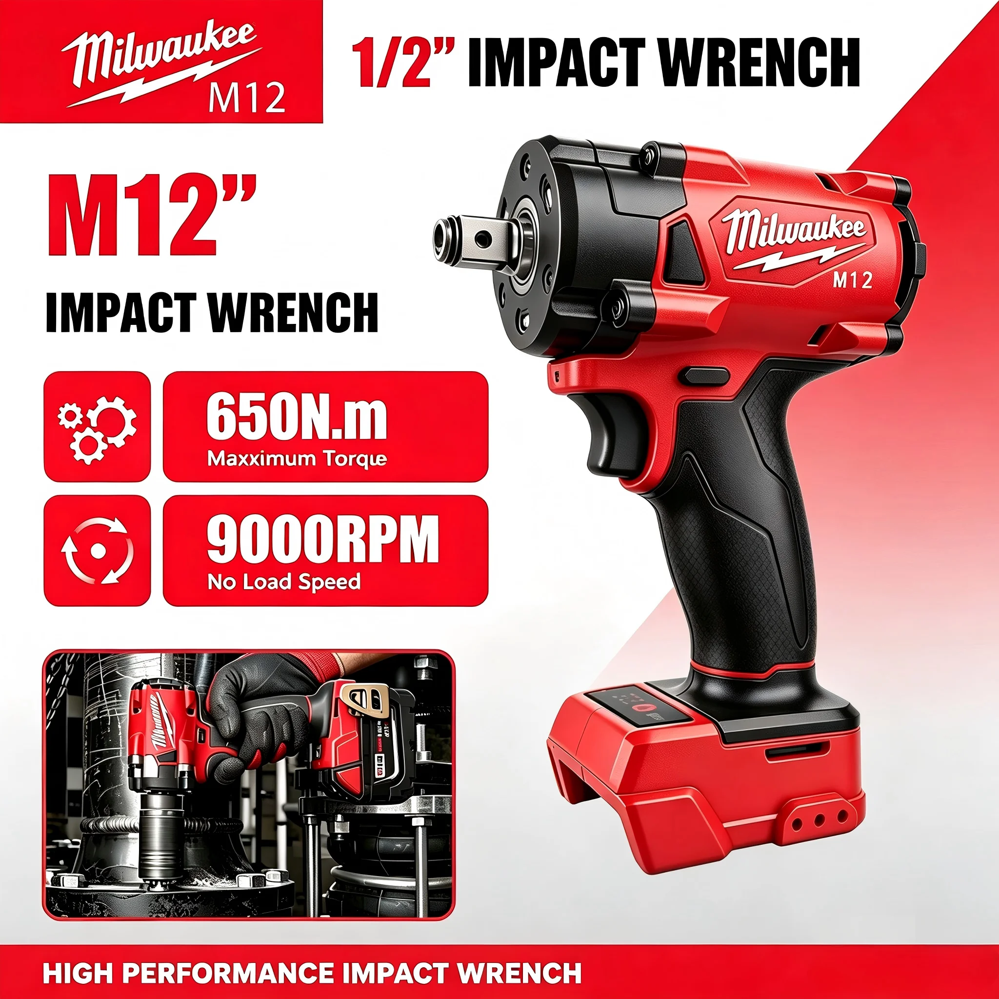 Milwaukee Drill M12 Fuel - Clé à chocs sans fil sans